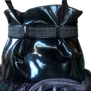 Beijo Bags - NWOT- Bejio Black Patent & Plaid Shoulder Bag Beijo Bags - NWOT- Bejio Black Patent & Plaid Shoulder Bag